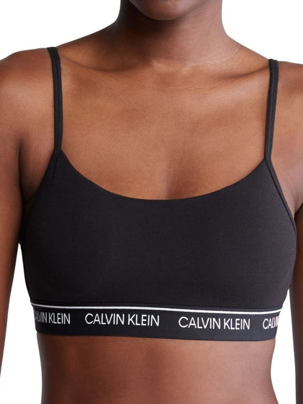 Calvin Klein Black Logo Scoop Bralette